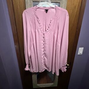 Torrid Soft Pink Button-Down Blouse